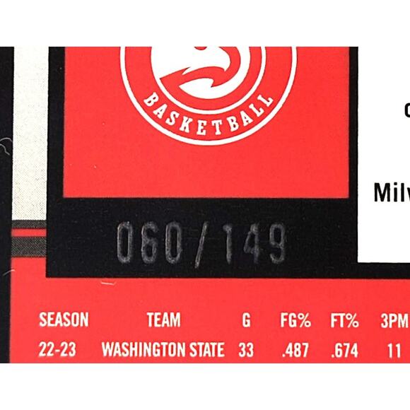 2023-24 NBA Hoops Premium Stock MOUHAMED GUEYE #27 Red Disco Prizm 060/149 - Picture 3 of 3